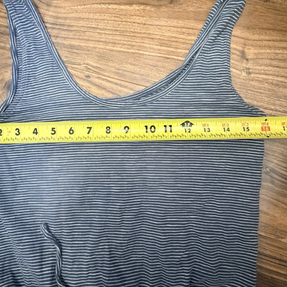 Pact Organic‎ Cotton All Day Easy Jumpsuit Sleeveless Striped Blue Small Pockets - Picture 6 of 8